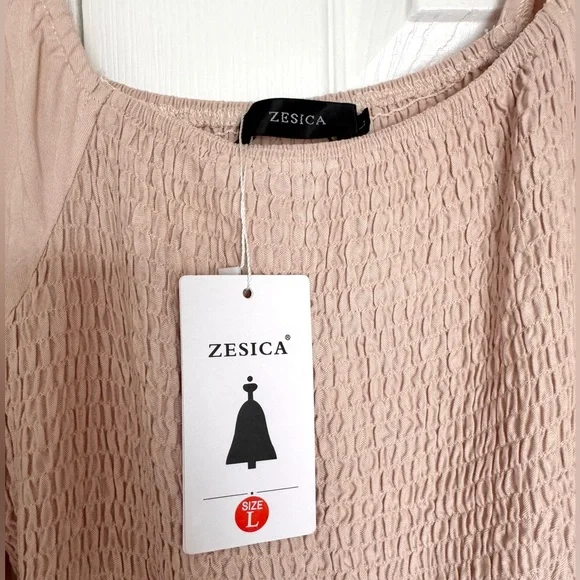 ZESICA Women's Long Sleeve Square Neck Smocked High Waist Flowy Maxi Dress - Picture 8 of 9